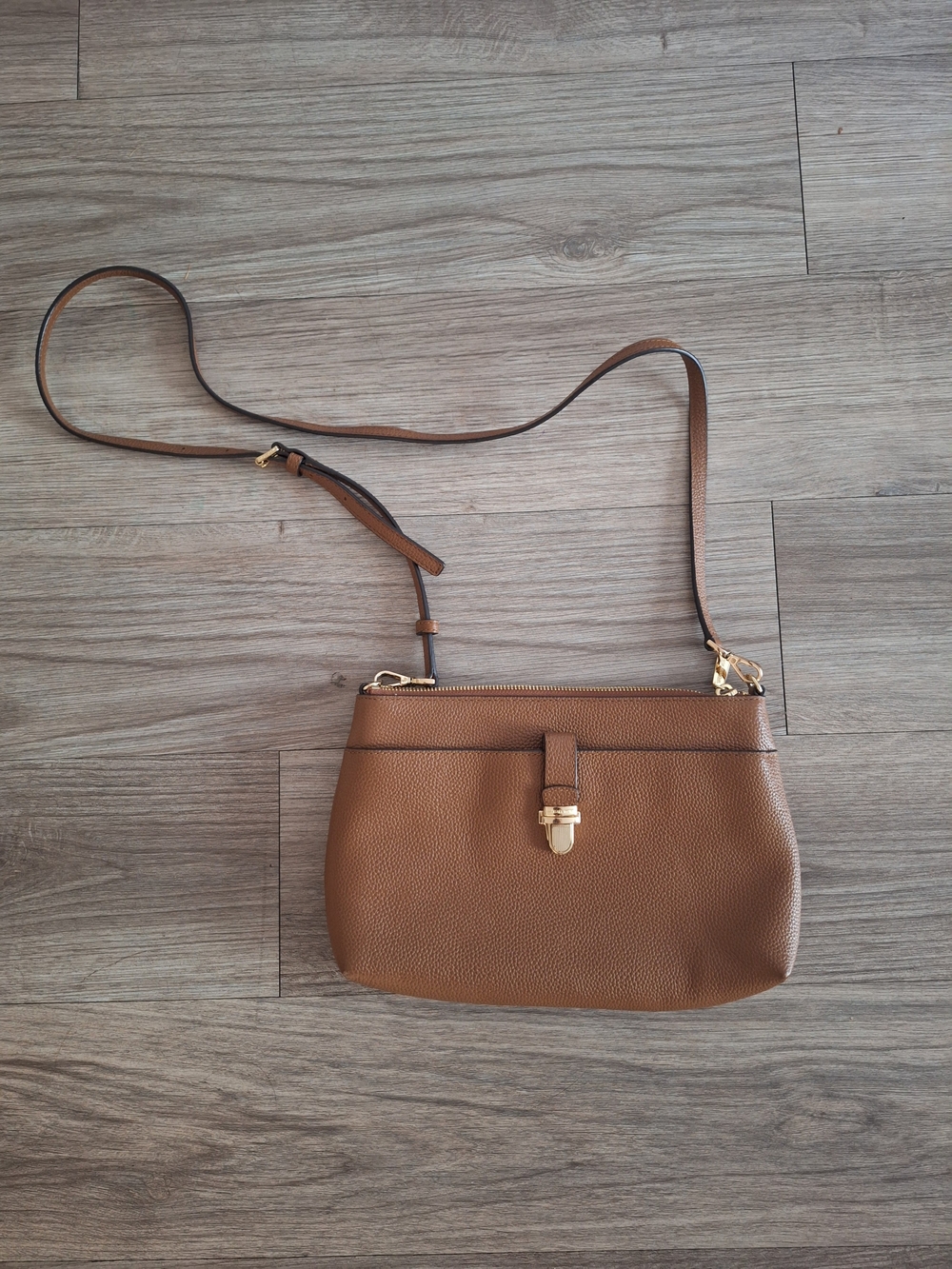 Michael Kors Leather Crossbody Bag with Gold Hardware
